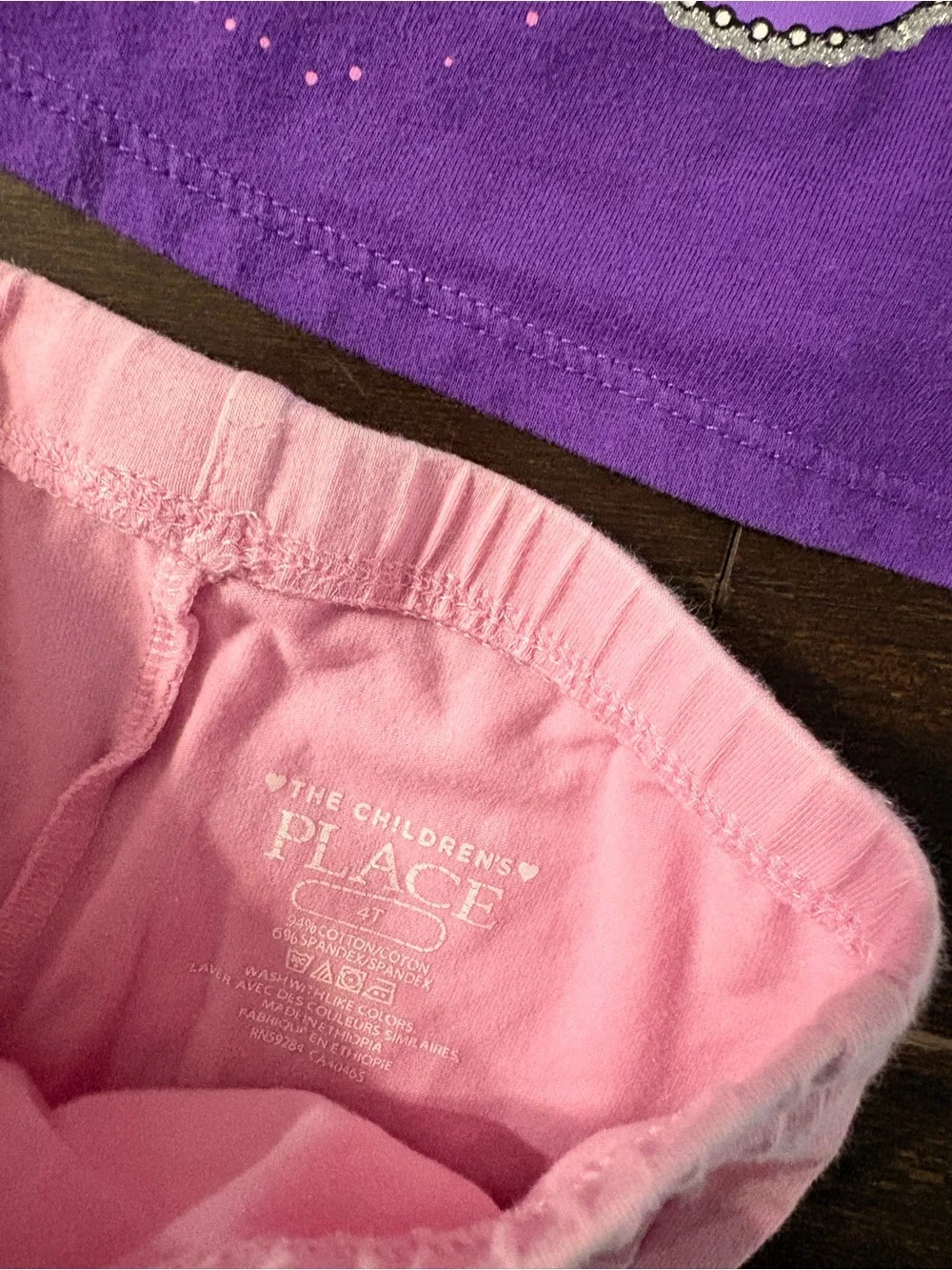 Girls Purple Princess Graphic Top with Pink Shorts